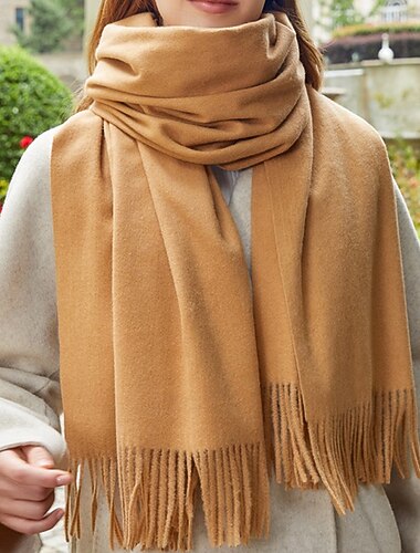  Per donna Sciarpa rettangolare Ad anello Streetwear Ferie Grigio Beige Nero Sciarpa Colore Puro