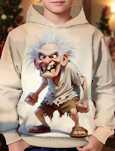  Jul Pojkar 3D Grafisk Tecknat Huvtröja Långärmad Vår Höst Mode Streetwear Barn 4-12 år Huva Utomhus Ledigt Dagligen Normal