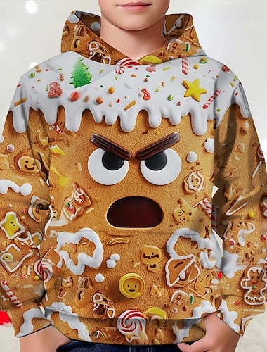 Новогодняя тематика Мальчики 3D Графика Пряничные человечки Толстовка Длинный рукав Весна Осень Мода Уличный стиль Дети 4-12 лет Капюшон на открытом воздухе Повседневные Стандартный   Новогодняя тематика Мальчики 3D Графика Пряничные человечки Толстовка Длинный рукав Весна Осень Мода Уличный стиль Дети 4-12 лет Капюшон на открытом воздухе Повседневные Стандартный