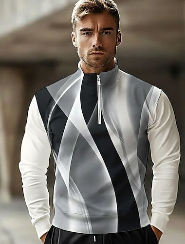Homens Abstrato Geométrico Linha Pólo Manga Longa Colarinho Clerical Casual Roupa Esportiva Férias Roupa Esportiva Casual / Diário Impressão 3D Primavera Outono Inverno Preto Verde Azul   Homens Abstrato Geométrico Linha Pólo Manga Longa Colarinho Clerical Casual Roupa Esportiva Férias Roupa Esportiva Casual / Diário Impressão 3D Primavera Outono Inverno Preto Verde Azul