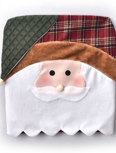  Jule stoltrekk ansiktsløs julemann stolrygg glidelås jute ferie stol dekorasjon koselig festlig spise stol trekk jule hjemmedekor