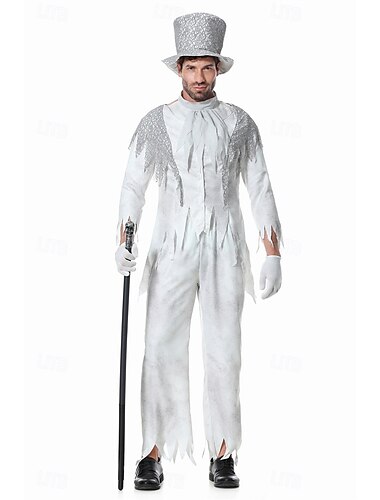  Horror Spaventoso Zombie Abiti Costume di fantasia Cosplay Adulti Per uomo Halloween Carnevale Feste Performance Costumi di Halloween facili Vestirsi