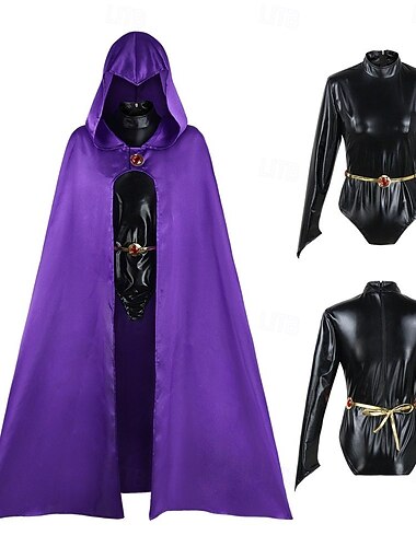  Ravn Anime Cosplay kostyme Kappe Drakter Cosplay-drakter Karneval Maskerade Trikot / Heldraktskostymer Belte Kappe Til Dame Voksne