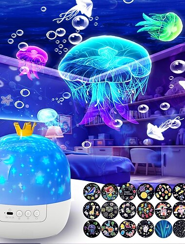  15/21 zestawów filmów z projektorem nocnym z motywem oceanu, projektor dla dzieci do sypialni, projektor gwiazd na sufit, obracająca się o 360 stopni dziecięca lampka nocna do dekoracji na imprezę,