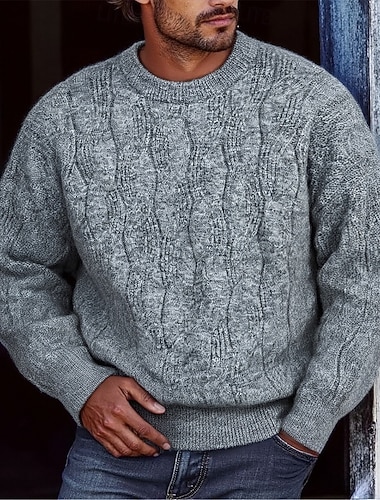  Per uomo Maglione Maglione a maglia A Coste Maglia Top Regolari Lavorato a maglia Semplice Girocollo Moda Essenziale Vacanza Abbigliamento quotidiano Abbigliamento Autunno Inverno Rosso Verde M L XL