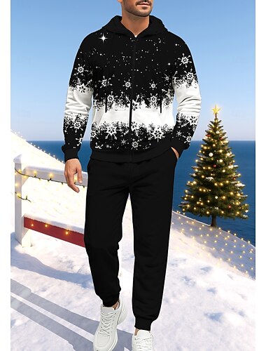  Jul Herr Huvtröja Träningsoverall Hoodie med dragkedja Snörning Fickor Byxor Huvtröja Collegetröja Höst Svart med Vitt Vit + Svart Gymträning casual Basket Opressade byxor Långärmad Sport Sportkläder