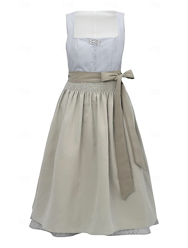  Oktoberfest Ruhák Dirndl Trachtenkleader Szobalány bajor Német Meadows Női Farsang Sörfesztivál Hagyományos stílusú ruha Ruha Kötény Blúz nélkül