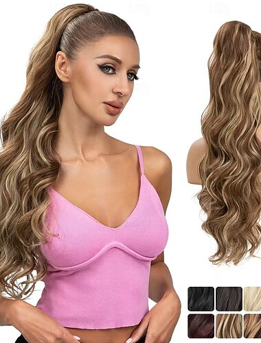  Hairpiece Scrunchy Updo Hairstyles Voluminous Curly Messy Bun Light Blonde G5L