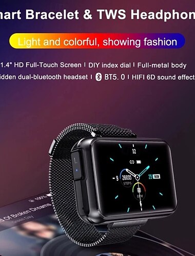  T91 Montre intelligente 1.4 pouce Smartwatch Montre Connectée Bluetooth Podomètre Rappel d'appel Moniteur d'Activité Compatible avec Android iOS Unisexe Longue Veille Étanche Contrôle des médias IP65