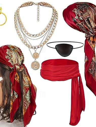  Retro Středověké Renesanční Pásek Čelenka Doplňky Pirát Viking Maškarní kostým Pánské Dámské Unisex Pirát předvečer Všech svatých Karneval Výkon LARP Dospělí Pásek Náhrdelníky Kroužek Celý rok