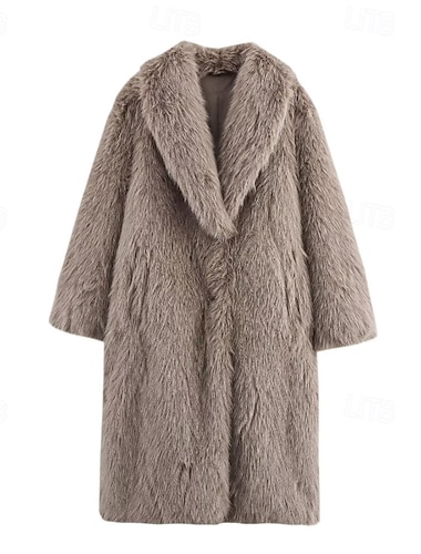 نسائي معطف معطف من الفرو الصناعي الدفء مريح جيب Buttons الفراء والجلود كاجوال سهل عطلة شارع مناسب للبس اليومي مناسب للخارج طويلة طوي عادي كم طويل ملابس خارجية كاكي الخريف الشتاء   نسائي معطف معطف من الفرو الصناعي الدفء مريح جيب Buttons الفراء والجلود كاجوال سهل عطلة شارع مناسب للبس اليومي مناسب للخارج طويلة طوي عادي كم طويل ملابس خارجية كاكي الخريف الشتاء