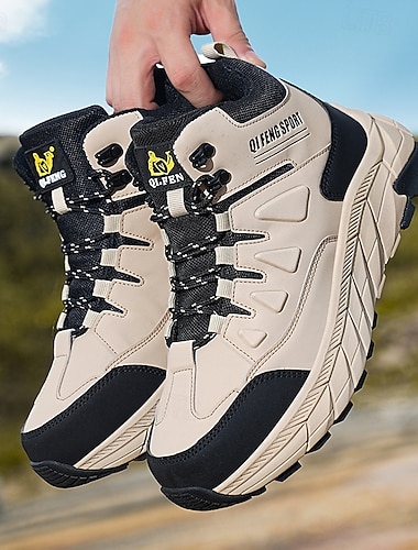  Høye fjellsko for menn med støtdempende såle, pustende utendørs tursko for fjellklatring, turstier og campingturer