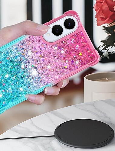  puhelin Etui Käyttötarkoitus Samsung Galaxy S25 S24 S23 S22 Plus Ultra A14 A34 A54 A24 A73 A53 Takakuori Bling Glitter Shiny Iskunkestävä Väri kaltevuus PC
