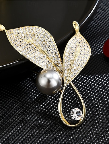  Nåler Klassisk Retro geometriske Blad Formet Elegant Mote søt stil Brosje Smykker Gull Til Bryllup Fest Gave Engasjement Skoleball Festival