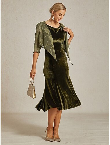 Damen Midikleid Trompeten- Meerjungfrauenkleid Elegant Party Hochzeitsgast Cocktailparty Normale Passform Einfarbig Ärmellos Wasserfallausschnitt Olive Frühling Herbst Winter   Damen Midikleid Trompeten- Meerjungfrauenkleid Elegant Party Hochzeitsgast Cocktailparty Normale Passform Einfarbig Ärmellos Wasserfallausschnitt Olive Frühling Herbst Winter