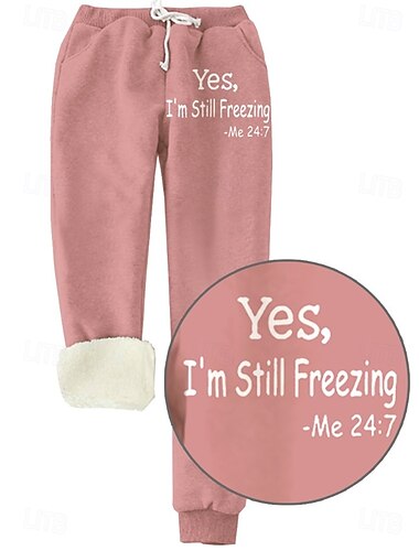  Γυναικεία Αθλητικές Φόρμες Παντελόνι Fleece Κάτω παντελόνι Διακοπές Βίντατζ Εθνοτικό στυλ Πλήρες μήκος Ψηλή Μέση Γραφική Γράμμα Κορδόνι Ελαστικό Επίσημο ΕΞΩΤΕΡΙΚΟΥ ΧΩΡΟΥ Διακοπές