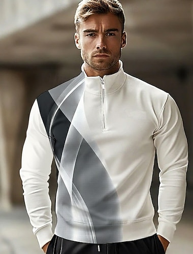 Homens Abstrato Geométrico Linha Pólo Manga Longa Colarinho Clerical Roupa Esportiva Férias Roupa Esportiva Casual / Diário Impressão 3D Primavera Outono Inverno Preto Vermelho Azul   Homens Abstrato Geométrico Linha Pólo Manga Longa Colarinho Clerical Roupa Esportiva Férias Roupa Esportiva Casual / Diário Impressão 3D Primavera Outono Inverno Preto Vermelho Azul