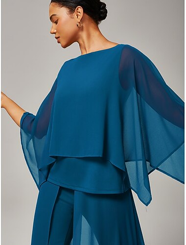  Top da donna elegante, lussuoso, alla moda, in chiffon modal, senza maniche, con scollo rotondo, primavera estate autunno