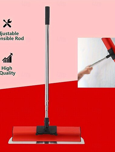  Juego de cuchillas para alisar paneles de yeso, herramientas de acero inoxidable para paneles de yeso con mango extensible ajustable de 37" a 67", herramienta profesional para alisar paredes y techos.