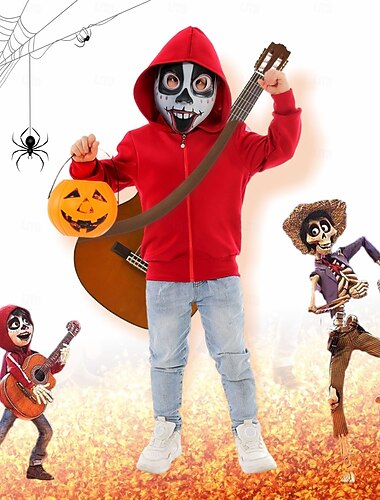  Koko Miguel Mantel Cosplay Kostüm Maske Cosplay Film Cosplay for Jungen Kinder Halloween Karneval Leistung Party Halloween