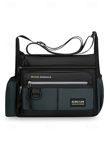  Pánská nepromokavá crossbody taška přes rameno s více kapsami, ležérní taška na cestování, do práce a každodenní nošení