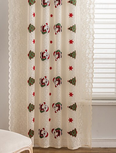  Gjennomsiktige gardiner til julepynt, europeiske gardiner for stue og soverom