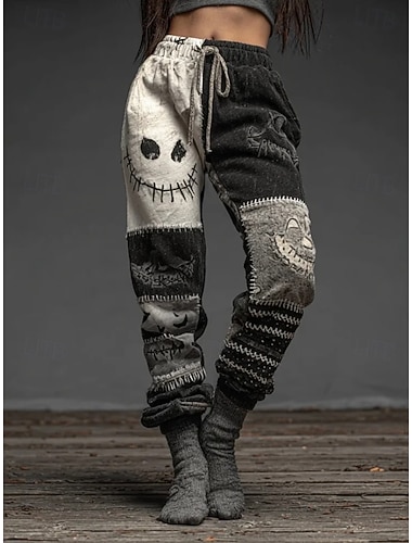  Skinny da Donna Vacanze Moda Vintage Lunghezza Caviglia Alta Vita Elastico Stampa Patchwork Da Cerimonia Viscosa Elasticizzata Stradale Nero Grigio Marrone Scuro Grigio Chiaro Arancione Estate