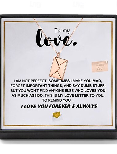  ketting voor mijn liefde, kerstcadeau voor koppels, romantische sieraden met een doosje voor een berichtenkaart, verjaardagscadeau, Valentijnsdagcadeau voor vriendin, vriend, echtgenoot, echtgenote