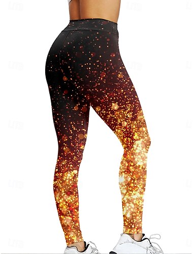  Dame Leggings Ferie Årgang Mote Full lengde Høy Midje Grafisk Gradert Abstrakt Printer Hold Varm Myk Pustende Elastisk Formell utendørs Feriereise Lilla Blå Oransje Vår Høst Vinter Slank Fasong