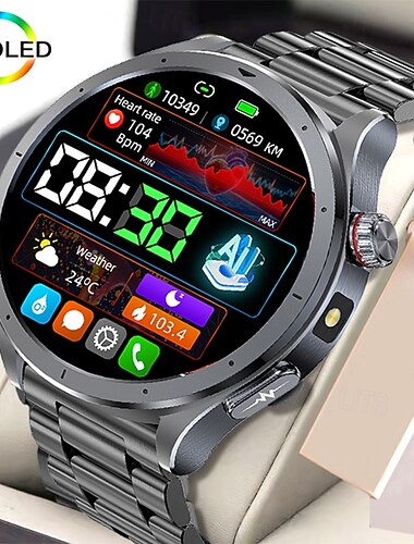  iMosi ET472 Reloj inteligente 1.53 pulgada Smartwatch Reloj elegante Bluetooth ECG + PPG Podómetro Recordatorio de Llamadas Compatible con Android iOS Mujer Hombre Llamadas con Manos Libres