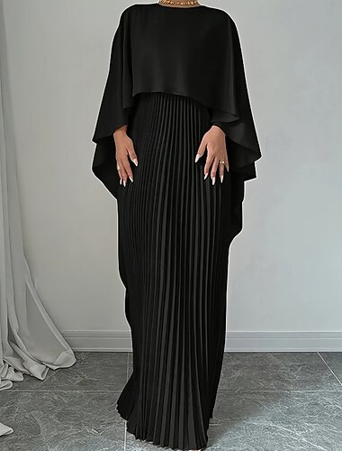  Dámské Dlouhé šaty Maxi šaty Šaty na párty Koktejlky Ruched šaty Elegantní Moderní Párty Zvláštní příležitosti Večerní oslava Běžný Bez vzoru Dlouhý rukáv Tričkový Černá Rubínově červená Béžová