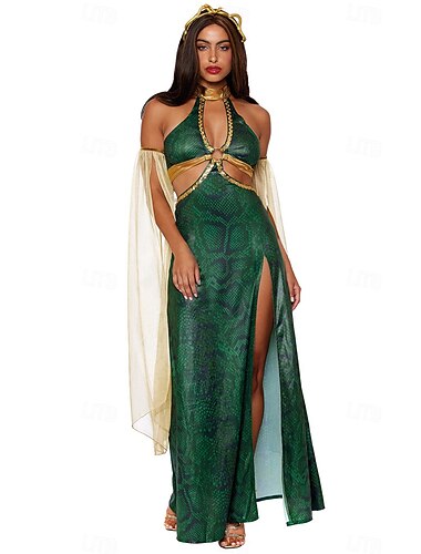  Ancient Greek Roman Fancy Costume Toga Dress Medusa Goddess Fancy Dress Women's Fantasy Halloween Carnival Performance Adults Dress