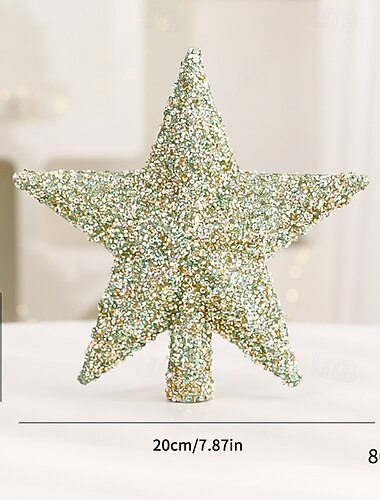 Julestjernetopp til juletreet, formet stjernepynt til juletreet, dekorasjon av høytidsscener, festlig stjerneoppheng til juletreet, dekor til hjem og fest