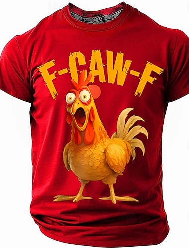f-caw-f vtipné kuře vtipné kohout hrubé tričko s krátkým rukávem 3D tisk tričko s kulatým výstřihem móda denní pouliční denní černá červená modrá léto jaro oblečení oblečení S M L XL XXL XXXL   f-caw-f vtipné kuře vtipné kohout hrubé tričko s krátkým rukávem 3D tisk tričko s kulatým výstřihem móda denní pouliční denní černá červená modrá léto jaro oblečení oblečení S M L XL XXL XXXL
