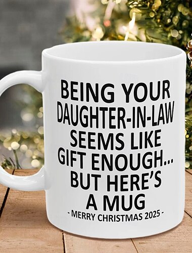  クリスマス 2025 ギフト マグカップ あなたの義理の娘であること 11オンス 面白いマグカップ ホリデーコーヒーカップ 義理の娘からの陽気なクリスマスプレゼント 家族の誕生日 季節のドリンクウェア