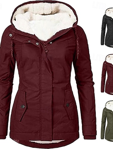 نسائي معطف شتوي سترة هوديي الدفء مريح سحاب جيب كاجوال سهل الأماكن المفتوحة عطلة مناسب للبس اليومي عطلة نهاية الاسبوع عادية مع قبعة عادي كم طويل ملابس خارجية أرزق بحري أسود أحمر الخريف الشتاء   نسائي معطف شتوي سترة هوديي الدفء مريح سحاب جيب كاجوال سهل الأماكن المفتوحة عطلة مناسب للبس اليومي عطلة نهاية الاسبوع عادية مع قبعة عادي كم طويل ملابس خارجية أرزق بحري أسود أحمر الخريف الشتاء