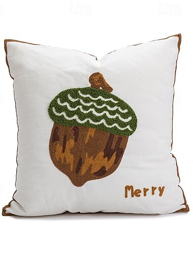  Stylowa poszewka na poduszkę świąteczną, haftowana poszewka na poduszkę z motywem choinki, dekoracyjna poduszka świąteczna na sofę, do sypialni i na stolik nocny