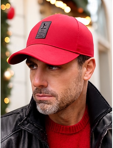  Boné de beisebol masculino de algodão em várias cores, chapéu casual ajustável com design de remendo, presente de Natal para atividades ao ar livre, esportes e festas