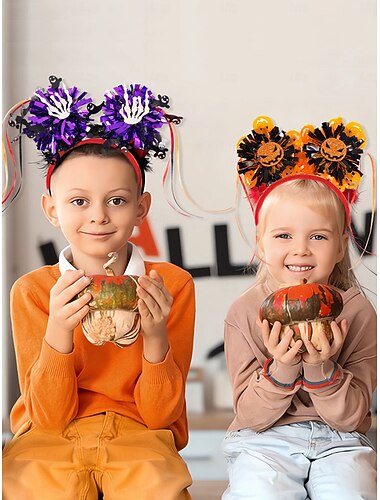  Halloween-hoofdbanden voor dames met schedel- en spinnenversieringen - leuke haaraccessoires voor kostuumfeesten en cosplay