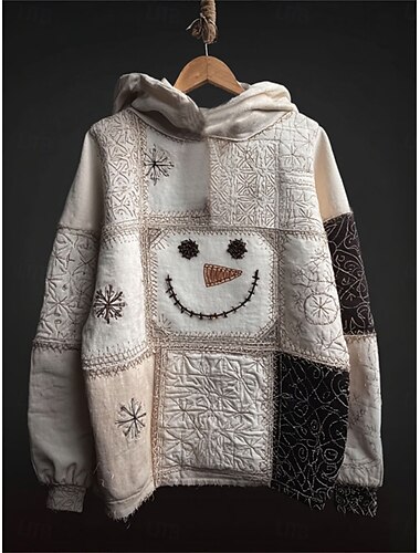 Damen Kapuzenpullover Grafik Schneemann Weihnachten Lässig Langarm Mit Kapuze Normale Oberteile Party-Abendmode Straße Alltagskleidung Patchwork Blau Purpur Grün Beige Frühling Herbst Winter   Damen Kapuzenpullover Grafik Schneemann Weihnachten Lässig Langarm Mit Kapuze Normale Oberteile Party-Abendmode Straße Alltagskleidung Patchwork Blau Purpur Grün Beige Frühling Herbst Winter