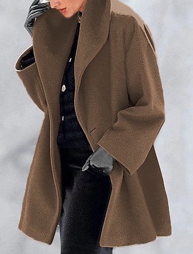  نسائي معطف معطف من الفرو الصناعي الدفء مريح Buttons الفراء والجلود كاجوال سهل عطلة شارع فضفاض مناسب للبس اليومي طويلة طوي عادي كم طويل ملابس خارجية أزرق فاتح أسود أبيض الخريف الشتاء