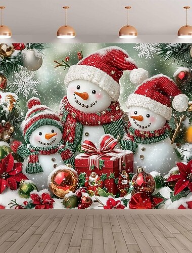  Vánoční závěsná tapiserie sněhulák cukrová hůl vánoční ozdoba na stromeček koule velké nástěnné umění nástěnná malba dekorace deka záclona dovolená domov ložnice obývací pokoj slavnostní párty