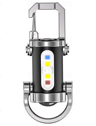  Lanternas de chaveiro recarregáveis USB C, mini lanternas de farol alto e baixo, lâmpada de trabalho de chaveiro COB com 6 modos de luz, mini chaveiro leve e brilhante para caminhadas, buscas e