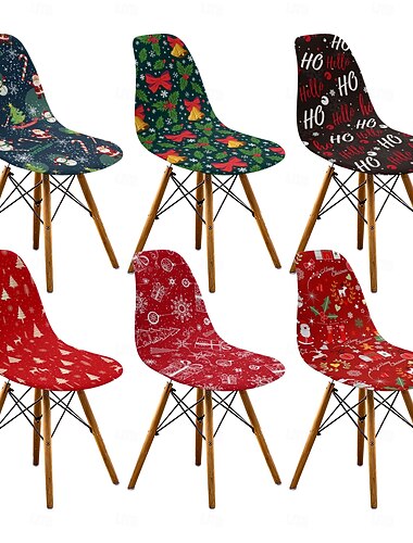  Fundas para sillas navideñas de seda con diseño de leche, 1/2/4/6 piezas, muy elásticas, totalmente lavables, suaves y protectoras, sillas de comedor decorativas para fiestas, restaurantes y hoteles.