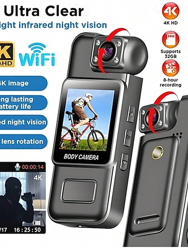 draagbare high-definition pocketcamera, achterclip, vergader- en buitensportrecorder, dvr met wifi en scherm