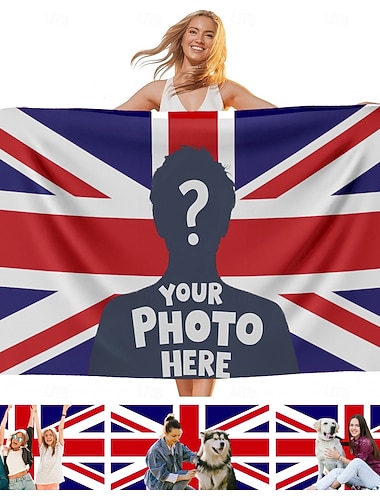  personalisiertes, individuelles Union Jack-Foto-Wandteppich-Poster mit britischer Flagge, gestalten Sie Ihr eigenes Bild für Heimdekoration, Clubs, Konzerte, Bars, Schlafsäle, Wohnzimmer, Schlafzimmer, Wandbehang