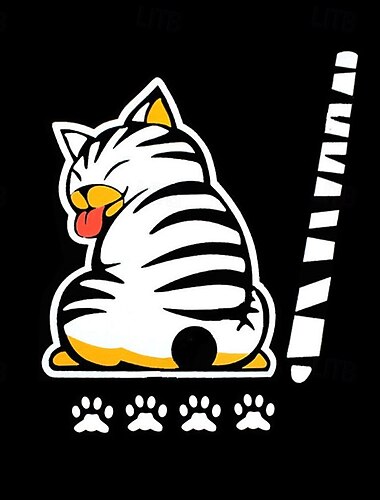  מדבקה מצחיקה של חתול מכשכש בזנב לרכב, מדבקה חמודה של חתול נע לחלון האחורי, קישוט למגב רכב עמיד למים מחזיר אור, מדבקה לשמשה אחורית של המכונית