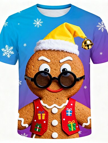 Christmas Miesten Piparkakut miehet T-paita Lyhythihainen T-paita 3D-tulostus Tiukka pyöreä kaula-aukko Paita Päivittäin Suunnittelija Taiteellinen Loma Juhla Katu Purppura Oranssi Apila Kaikki   Christmas Miesten Piparkakut miehet T-paita Lyhythihainen T-paita 3D-tulostus Tiukka pyöreä kaula-aukko Paita Päivittäin Suunnittelija Taiteellinen Loma Juhla Katu Purppura Oranssi Apila Kaikki