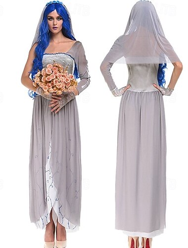  Zumbi Noiva Fantasma Dia das Bruxas Vestidos Fantasia fantasia Terror Traje Assustador Adulto Mulheres Dia Das Bruxas Carnaval Espetáculo Festa Fantasias fáceis de Halloween Vestir-se