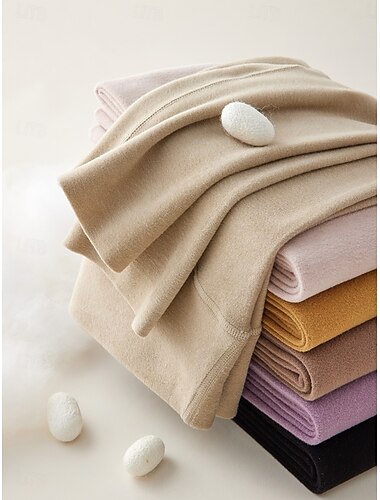  Dame Leggings Mote Grunnleggende Fritid Full lengde Høy Midje عادي Høyt snitt comfy Myk Bekvem Elastisk Daglig Hjem Aprikos Svart Gul Oransje Vår Høst Vinter Slank Fasong